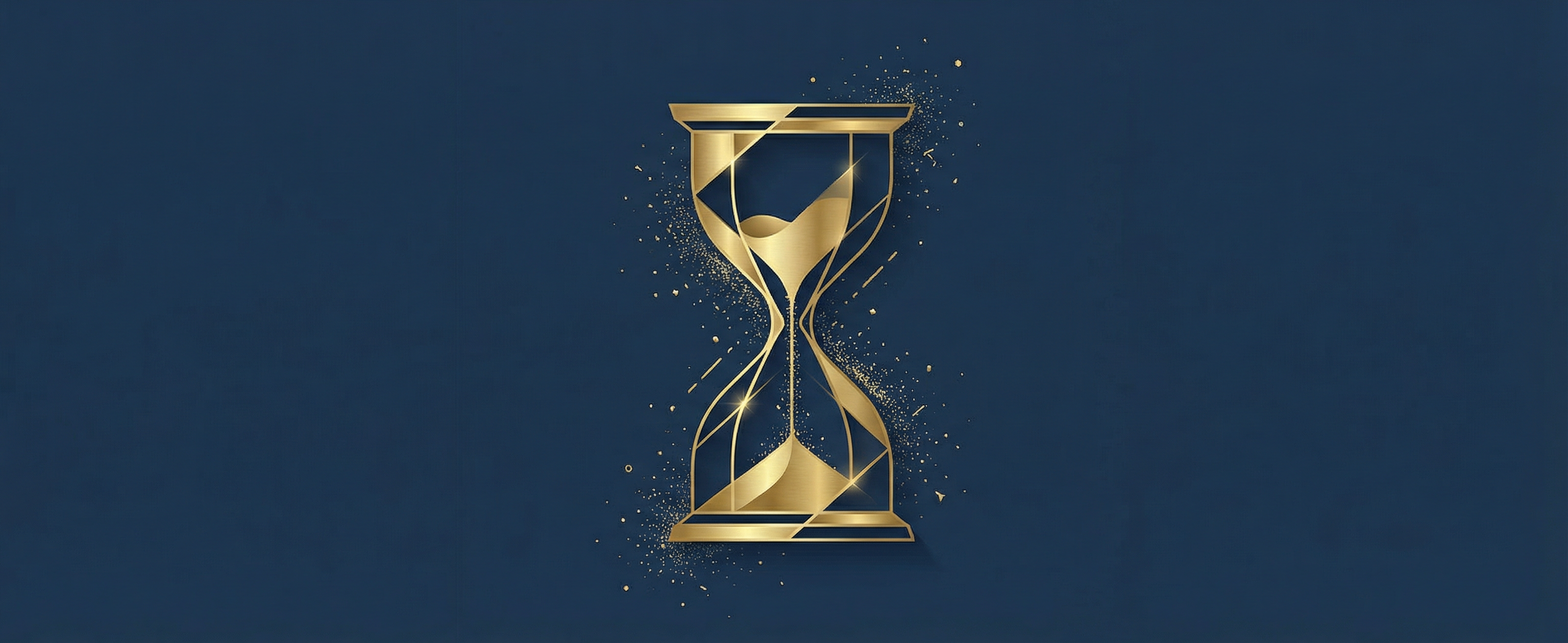 Golden hourglass representing years of waiting